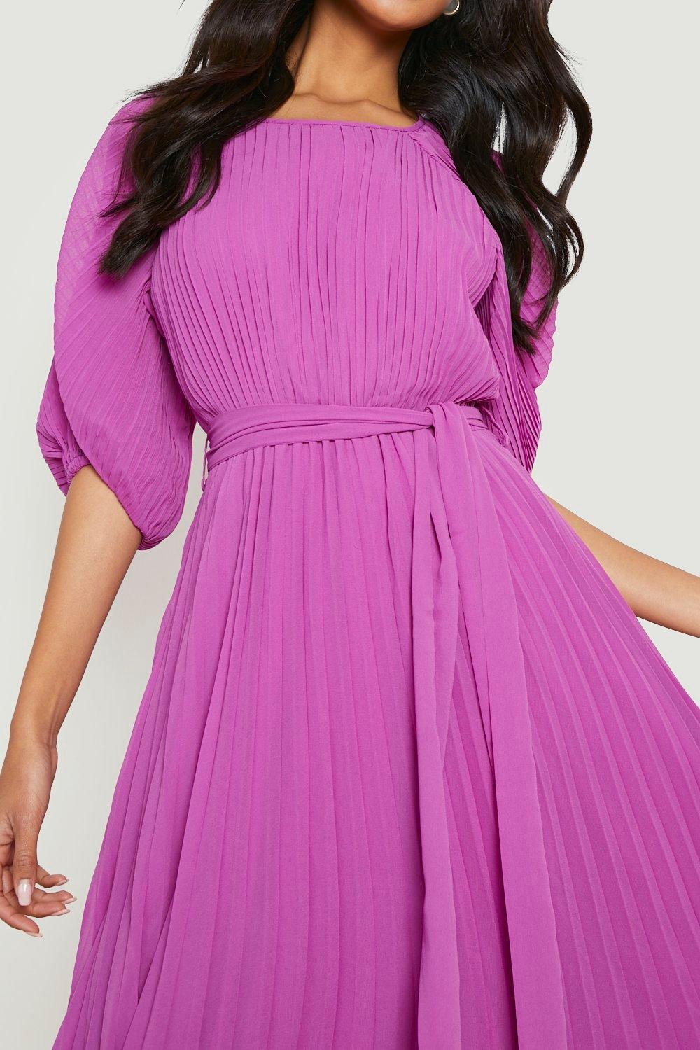 Purple best sale dress boohoo